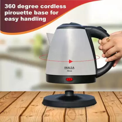 Inalsa Electric Kettle Absa-1500W with 1.5 Litre Capacity Electric Kettle Inalsa Electric Kettle Absa-1500W with 1.5 Litre Capacity Electric Kettle